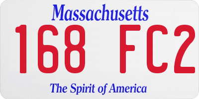 MA license plate 168FC2