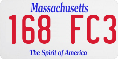 MA license plate 168FC3