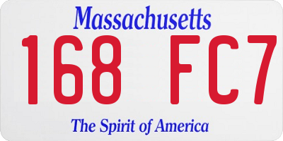 MA license plate 168FC7