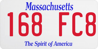 MA license plate 168FC8