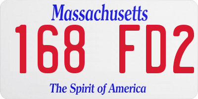 MA license plate 168FD2