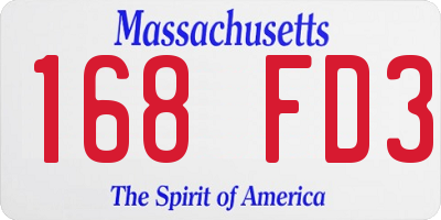 MA license plate 168FD3