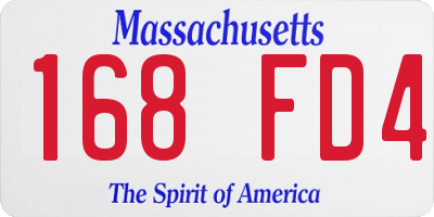 MA license plate 168FD4