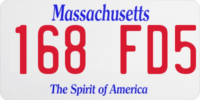 MA license plate 168FD5