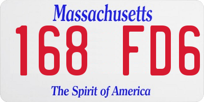 MA license plate 168FD6