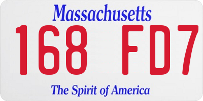 MA license plate 168FD7