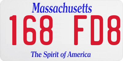 MA license plate 168FD8