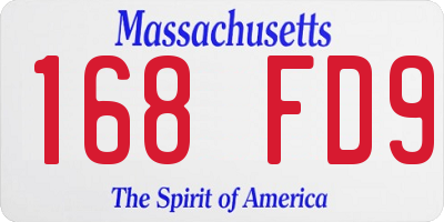MA license plate 168FD9