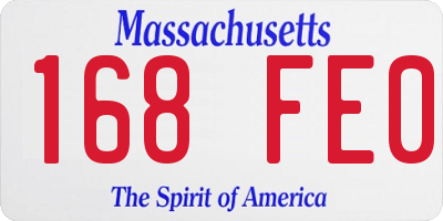 MA license plate 168FE0