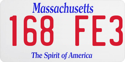 MA license plate 168FE3
