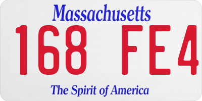 MA license plate 168FE4