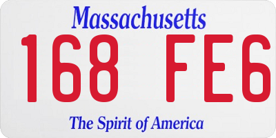MA license plate 168FE6