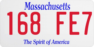 MA license plate 168FE7