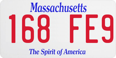 MA license plate 168FE9