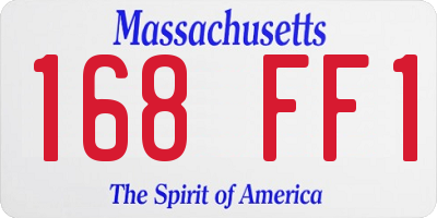 MA license plate 168FF1