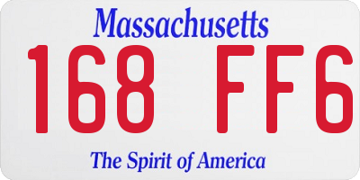 MA license plate 168FF6