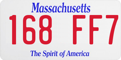 MA license plate 168FF7
