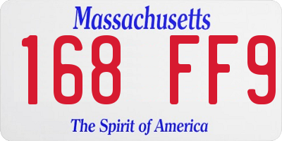MA license plate 168FF9