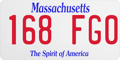 MA license plate 168FG0