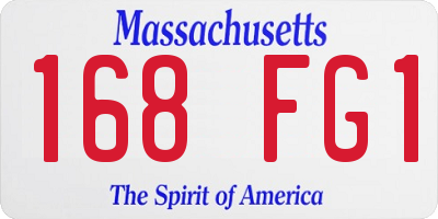 MA license plate 168FG1