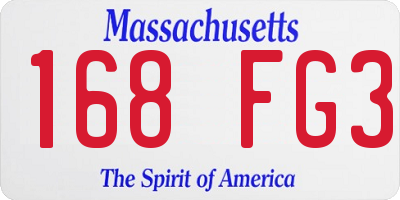 MA license plate 168FG3