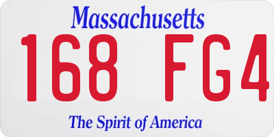 MA license plate 168FG4