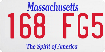 MA license plate 168FG5