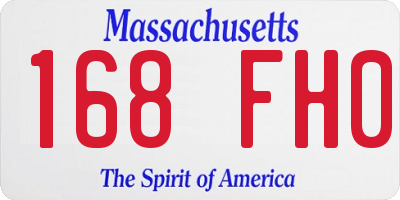 MA license plate 168FH0