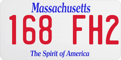 MA license plate 168FH2