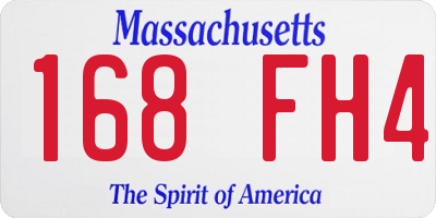 MA license plate 168FH4