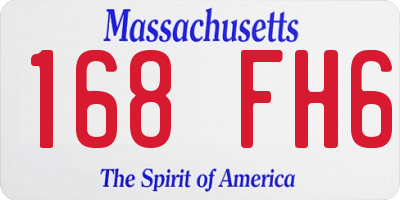 MA license plate 168FH6