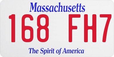MA license plate 168FH7