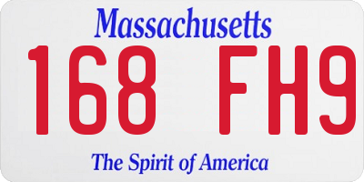 MA license plate 168FH9