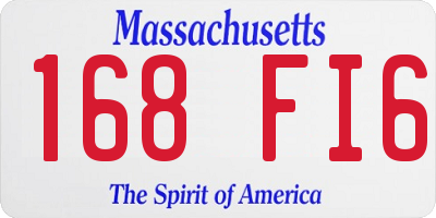 MA license plate 168FI6