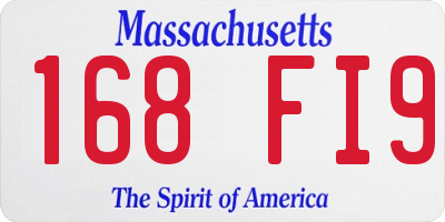 MA license plate 168FI9