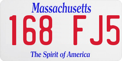 MA license plate 168FJ5