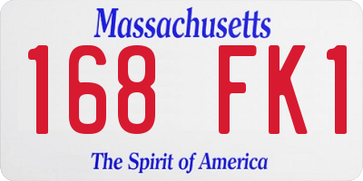 MA license plate 168FK1