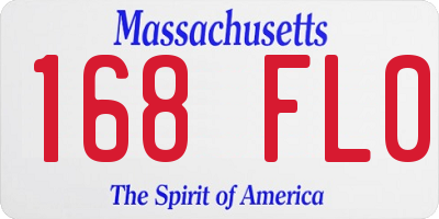 MA license plate 168FL0