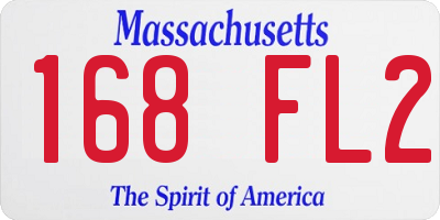 MA license plate 168FL2