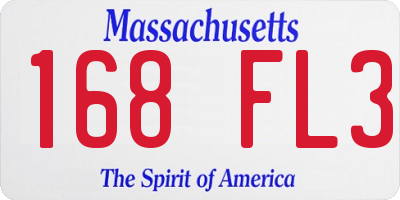 MA license plate 168FL3
