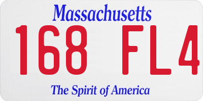 MA license plate 168FL4