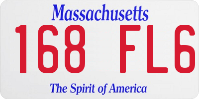 MA license plate 168FL6