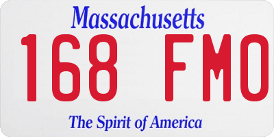 MA license plate 168FM0