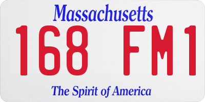 MA license plate 168FM1