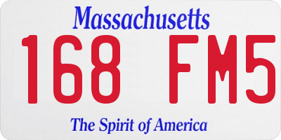 MA license plate 168FM5