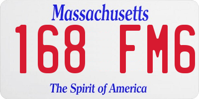 MA license plate 168FM6