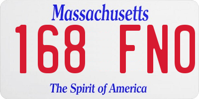 MA license plate 168FN0