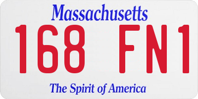 MA license plate 168FN1