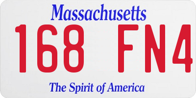 MA license plate 168FN4
