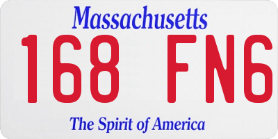 MA license plate 168FN6